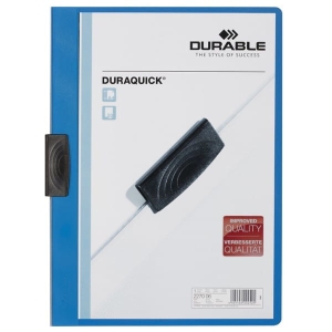 Skoroszyt zaciskowy DURAQUICK 1-20 kartek niebieski A4 227006
