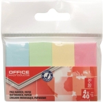 Zakładki indeksujące 20x50mm papierowe pastel 4x40szt. OFFICE PRODUCTS 160szt. /14215124-99/