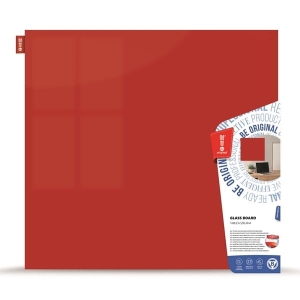 Tablica szklana magnetyczna 40X60 CM MEMOBE czerwona /MSZ060040-30/