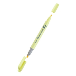 Zakreślacz dwustronny okrągły+ ścięty 1,0mm I 1,5mm-3,5mm PENTEL ILLUMINA FLEX SLW11P pastelowy żółty /SLW11P-GE/