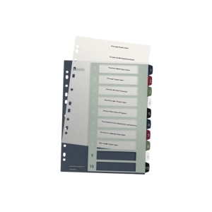 Przekładki A4 maxi PP 1-10 numeryczne kolorowe do nadruku LEITZ Style /12370000/