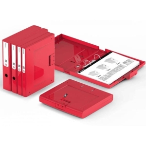 Pojemnik plastikowy z mechanizmem/segregator zamykany na dokumenty A4/50 ORPLAST NEWBINDER 1815 czerwony