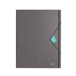 TECZKA Z GUMKĄ LEITZ URBAN CHIC A4 PP Z PRZEGRÓDKAMI DO 250 KARTEK SZARA /39970089/
