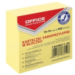 Notes samoprzylepny 76x76mm 400 kartek żółty OFFICE PRODUCTS /14048611-06/