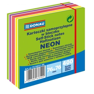 Notes samoprzylepny 76x76mm 400 kartek neon-pastel zielony DONAU /7574031-99/