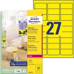 Etykiety neonowe Avery Zweckform; A4, 25 ark./op., 63,5 x 29,6 mm, żółte neonowe /L6004-25/
