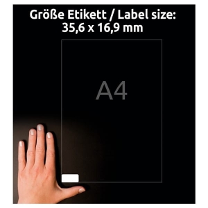 Etykiety papierowe do trudnych powierzchni Avery Zweckform, A4, 20 ark./op., 35,6 x 16,9 mm; białe / L7872-20/