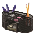 Przybornik na biurko Q-CONNECT Office Set metalowy z szufladką czarny /KF18472/