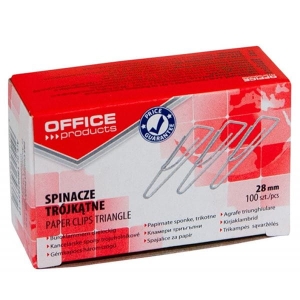 Spinacze biurowe 28mm trójkątne OFFICE PRODUCTS 100szt /18082825-19/