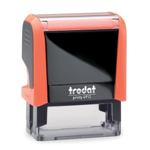Pieczątka TRODAT 4912 pomarańczowa neonowa, poduszka czarna, 47x18mm, 1 szt.