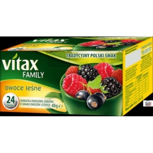Herbata owocowa ekspresowa bez zawieszki VITAX FAMILY owoce leśne 24szt.