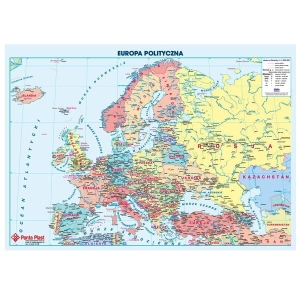 Podkładka na biurko z mapą Europy na tekturce z kieszonką