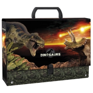 Teczka z rączką A4 10cm DERFORM  dinozaur 18 1szt./TRGDN18/