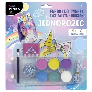 Makijaż/farby do malowania twarzy KIDEA 6 kolorów + cekiny brokat UNICORN /FDTZUKA/