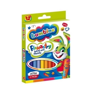 Pisaki  flamastry szkolne 12 kolorów BAMBINO