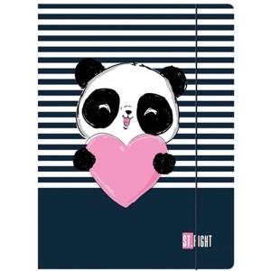 Teczka z gumką A4 kartonowa lakierowana 300g ST.RIGHT LOVE PANDA 1szt.