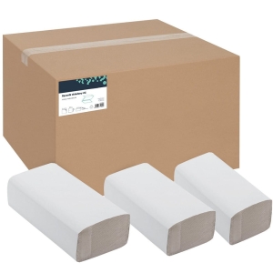 Ręcznik ZZ szary makulatura 1-warstwowy 38g 4000szt. 20op. x 200 listków 23x25cm 