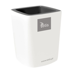 Pojemnik na długopisy TETIS BV405 biało-ciemno szary 1szt. /BV405-S/