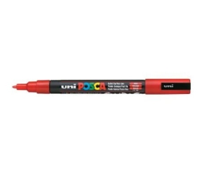 MARKER Z FARBĄ PLAKATOWĄ  OKRĄGŁY 0,9-1,3mm UNI POSCA PC-3M CZERWONY