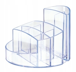 PRZYBORNIK NA BIURKO PS 9 KOMÓR HAN RONDO TRANSPARENTNY NIEBIESKI