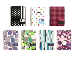 KOŁOZESZYT B5/120 OKŁADKA PP KRATKA 75G PRZEKŁADKI