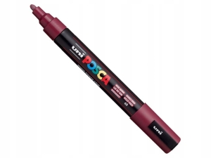 MARKER Z FARBĄ PLAKATOWĄ  UNI POSCA PC-5M CIEMNO CZERWONY NR 60