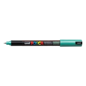 Marker z farbą plakatową igłowy 0,7mm UNI POSCA PC-1MR metaliczny zielony NR M6 1szt. /UNPC1MR/DMETZI/ /138385/