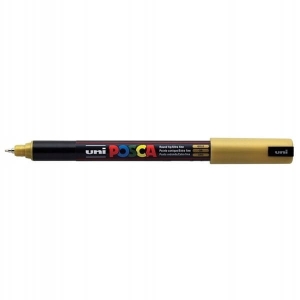 Marker z farbą plakatową igłowy 0,7mm UNI POSCA PC-1MR złoty  NR 25 1szt. /UNPC1MR/DZL/ /138391/