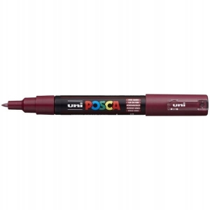 Marker z farbą plakatową okrągły 0,7mm UNI POSCA PC-1M ciemny czerwony NR 60 1szt. /UNPC1M/DCCE/ /138359/