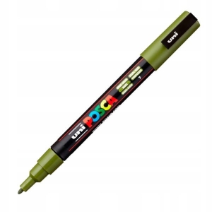 Marker z farbą plakatową okrągły 0,9-1,3mm UNI POSCA PC-3M khaki zielony (zieleń) NR 7 1szt. /UNPC3M/DZKH/ /149571/
