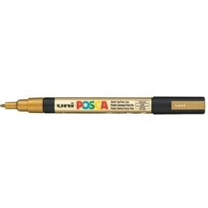 Marker z farbą plakatową okrągły 0,9-1,3mm UNI POSCA PC-3M złoty NR 25 1szt.  /UNPC3M/DZL/ /138418/