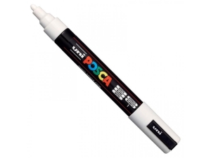 Marker z farbą plakatową okrągły 1,8-2,5mm UNI POSCA PC-5M biały NR 1 1szt. /UNPC5M/DBI/ /71174/