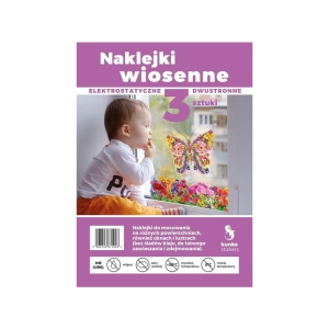 Naklejki/ozdoby elektrostatyczne KUNKE STICKERS dwustronne wiosenne mix wzorów 3szt. /CB68-304FE/