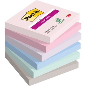 Notes samoprzylepny 76x76mm 6x90 kartek paleta SOULFUL 3M POST-IT SUPER STICKY mix kolorów 6szt /3M-4054596925953/