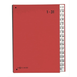 Teczka do podpisu 31 kartek 1-31 DURABLE PAGNA COLOR czerwona 1szt./P2432901/