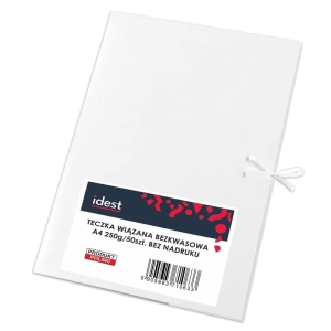 Teczka wiązana kartonowa A4 250g bez nadruku IDEST