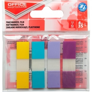 Zakładki indeksujące 12x43mm PP 4x35szt. pastel OFFICE PRODUCTS /14223824-99/