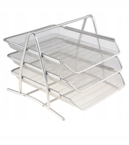 Zestaw 3 szuflad metalowych siatka 3A TRES srebrny 35x30x27,5cm /SPŁ3A/SR/