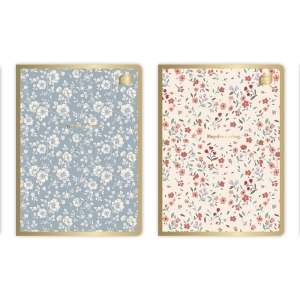 Zeszyt A5/60 KRATKA 70g brak adresówki okładka SATIN METALLIC INTERDRUK METALLIC FLORAL mix wzorów 1szt. /ZE60#MF/