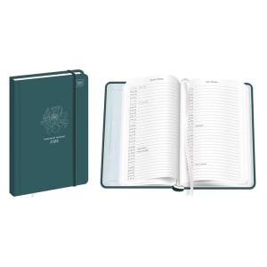 Terminarz B6 tygodniowy z gumką INTERDRUK 2025 MAT + UV Green 1szt. /KALB6192GRE/