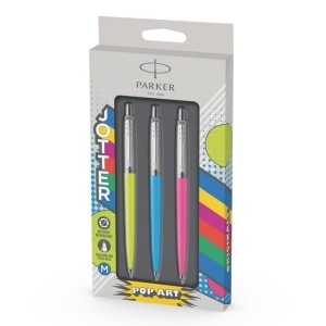 Zestaw upominkowy długopis PARKER JOTTER ORIGINALS POP ART SKY BLUE  LIME  HOT PINK wkład niebieski 3szt. /2141359/