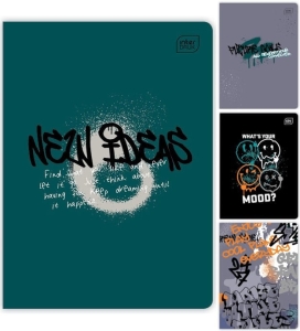 ZESZYT A5 32K KRATKA 70g OKŁADKA LAKIEROWANA UV INTERDRUK URBAN MIX WZORÓW 1szt.