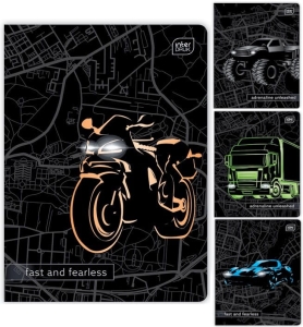 ZESZYT A5 32K KRATKA 70g OKŁADKA UV INTERDRUK CARS MIX WZORÓW 1szt.