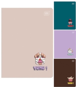 ZESZYT A5 32K KRATKA 70g OKŁADKA LAKIEROWANA UV INTERDRUK YUHU MIX WZORÓW 1szt.