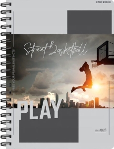 KOŁOZESZYT NOTATNIK A4 80 KRATKA LAMINOWANY TOP 2000 POSTER MIX WZORÓW 1szt.