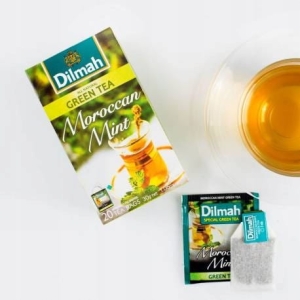 HERBATA ZIELONA EKSPRESOWA DILMAH GREEN TEA MOROCCAN MINT MIĘTA 20szt.