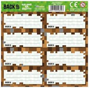 NAKLEJKI NA ZESZYTY DERFORM PIXELE 8szt.