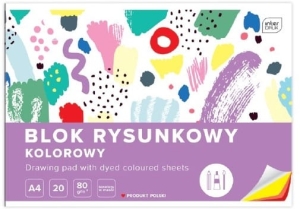 Blok rysunkowy kartonów kolorowych A4 INTERDRUK