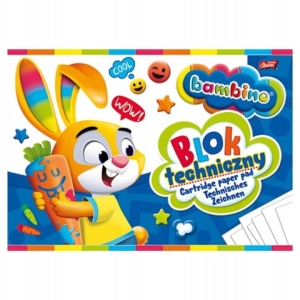 BLOK TECHNICZNY BAMBINO A4 190g 10 KARTEK BIAŁY GRUBE KARTKI 1szt.