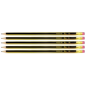 Ołówek drewniany z gumką 2B TETIS 1szt /KV050-2B/